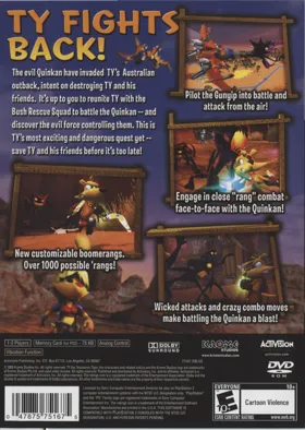 TY the Tasmanian Tiger - Night of the Quinkan box cover back